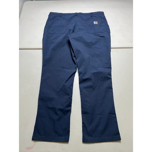 Carhartt Relaxed Fit Canvas Blue Men 40x32 Work Pants Y2K utility outdoors - Picture 2 of 9